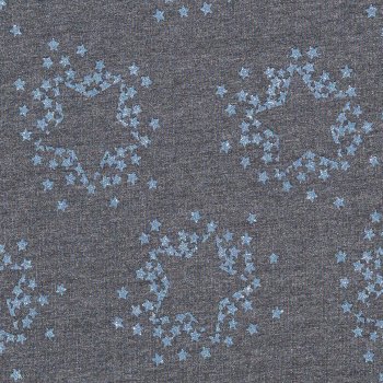 French Terry GLITTER STARS Grau