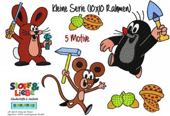 Stickdatei Kleines Set "Der kleine Maulwurf und die Schatzsucher "