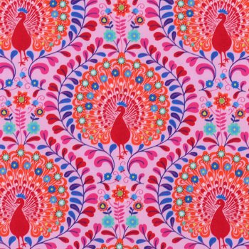 HILCO Popeline SUMMER PEACOCK Rosa