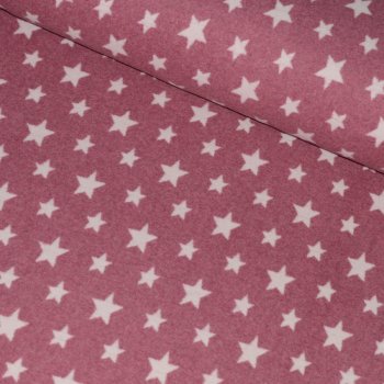Bio-Baumwollfleece STARS Altrosa