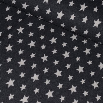 Bio-Baumwollfleece STARS Anthrazit