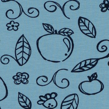 SWEAT APPLE DOODLE Taubenblau