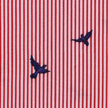 Viskosewebstoff MINI BIRDS Rot
