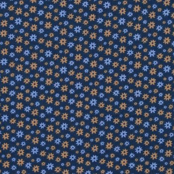 Popeline MATHILDA BLOOMS Blau