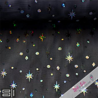 Swafing ELSA Tüll mit Glitzersternchen SCHWARZ 