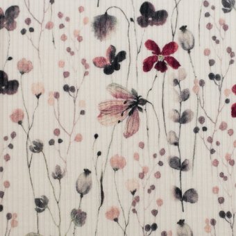 Ripp-Jersey - MIA by Swafing Blumen Taupe 
