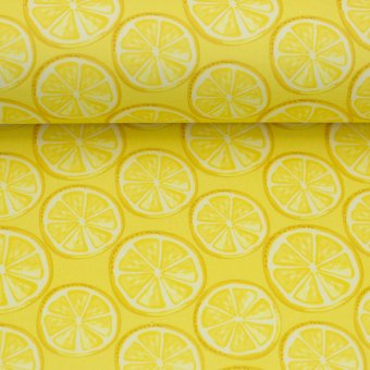 Baumwolle Webware FRUITS Zitronenscheiben 