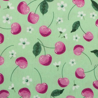 Baumwolle Webware FRUITS Kirschen mint 
