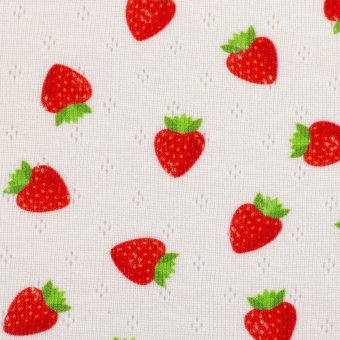 ALVA - Jersey (100% CO) Lochstickerei Erdbeeren 