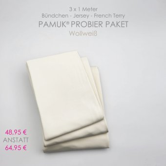 PAMUK®  PAKET (3 x 1 m) WOLLWEISS 