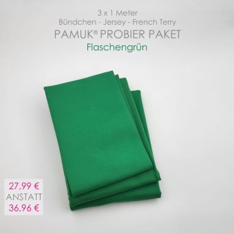 PAMUK®  PAKET (3 x 1 m) FLASCHENGRÜN 