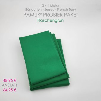 PAMUK®  PAKET (3 x 1 m) FLASCHENGRÜN 