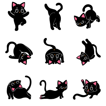 Bügelbild A4 - YOGA KATZE 9ER 