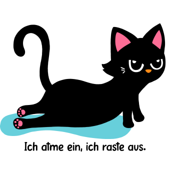 Bügelbild A4 - YOGA KATZE AUSRASTER 