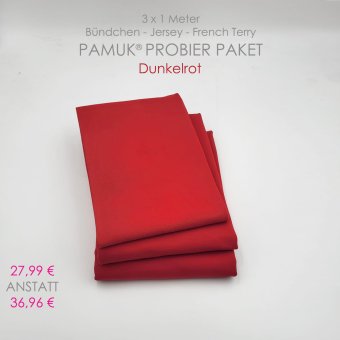 PAMUK®  PAKET (3 x 1 m) DUNKELROT 