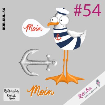 Bügelbild A4 - LUF(S)TIGE MÖWE  #54 