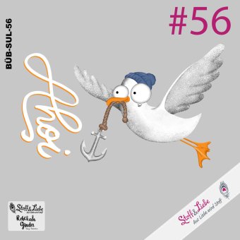 Bügelbild A4 - LUF(S)TIGE MÖWE  #56 
