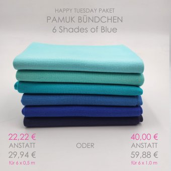 PAMUK®  Bündchen Paket SHADES OF BLUE 