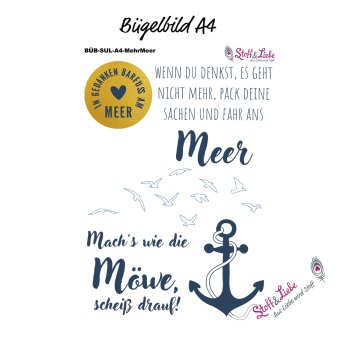Bügelbild A4 - MEHR MEER! 
