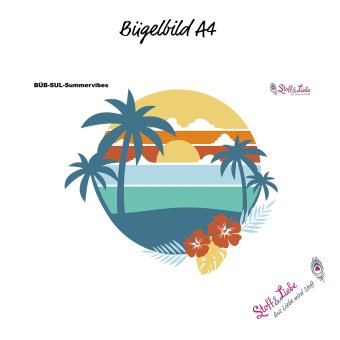 Bügelbild A4 - SUMMER VIBES PALMEN 