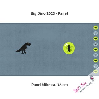 Big Dino PANEL RAUCHBLAU Sommersweat 