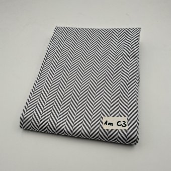 C03 - 1m Jersey FISCHGRÄT Schwarz 