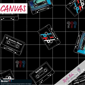 Pre-O! CANVAS Die drei ??? KASSETTEN WEISS 
