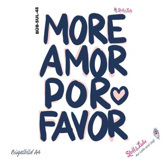 Bügelbild MORE AMOR Blau #48 
