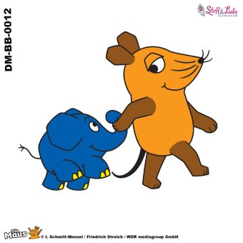 Bügelbild A5 - DieMaus MAUS & ELEFANT #12 