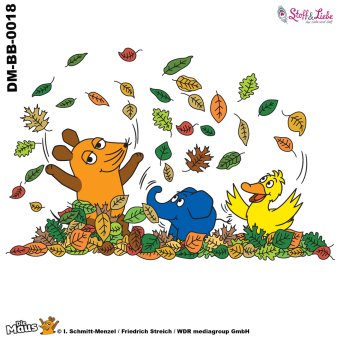 Bügelbild A5 - DieMaus HERBSTLAUB #18 