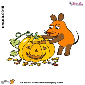 Bügelbild A5 - DieMaus KÜRBIS #19 