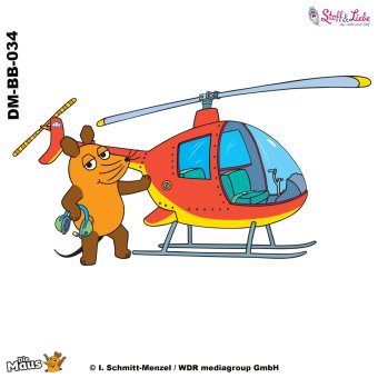Bügelbild A5 - DieMaus HUBSCHRAUBER #34 