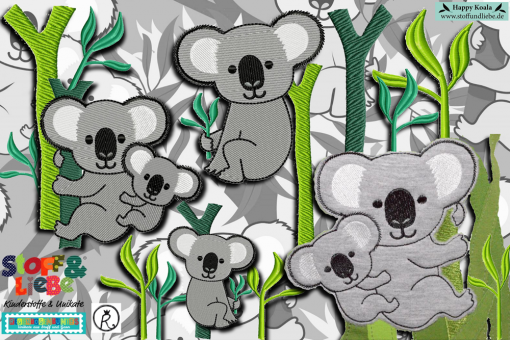 Stickdatei Grosses Set "Happy Koalas" 