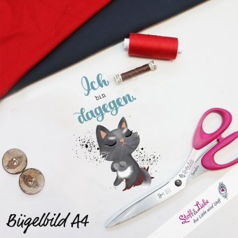 XL Bügelbild DAGEGEN! 