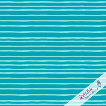 Jersey LUFTIGE STREIFEN Aqua 