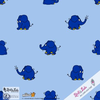 JERSEY DieMaus Freunde ELEFANT HELLBLAU 