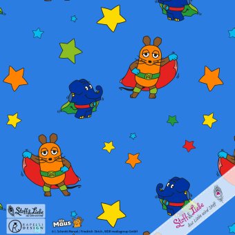 Jersey DieMaus - Superhelden ALLOVER BLAU 