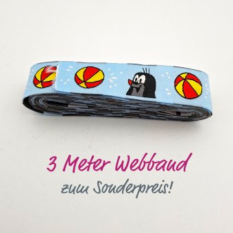 3 METER WEBBAND MAULWURF Ball Hellblau 