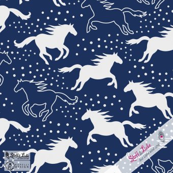 Reste! REFLEKTOR Softshell DREAMLAND HORSES DUNKELBLAU 