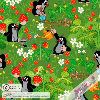 CANVAS MAULWURF ERDBEEREN Moosgrün 