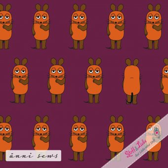 Die Maus - Vorne-Hinten - WEINROT JERSEY 