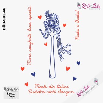 Bügelbild A4 I LOVE SPAGHETTI DUNKEL #48 