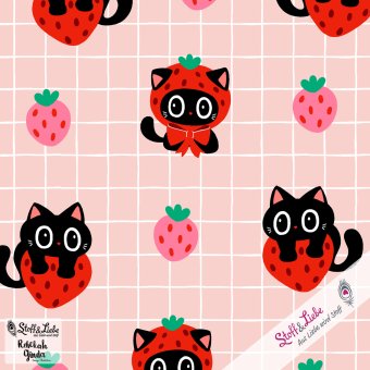 Jersey STRAWBERRY KITTY Allover 