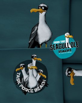 Sommersweat-Panel NR.1 petrol SEAGULL OLE by Thorsten Berger PANEL 1 