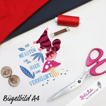 XL Bügelbild VERRÜCKT HIER! 