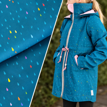 Vorbestellung! SOFTSHELL Regentropfen PETROL 