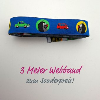 3 METER WEBBAND MAULWURF AUTO Blau 
