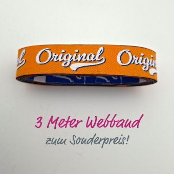 3 METER WEBBAND Maus College Orange 