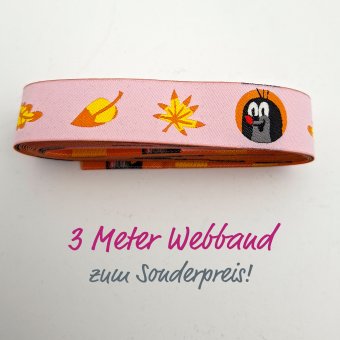 3 METER WEBBAND MAULWURF Herbst Rosa 