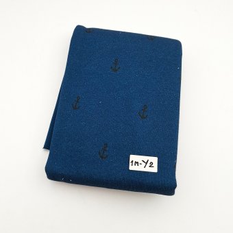 Y02 - 1m Kuschelsweat: SEGELBOOT Schwarz 